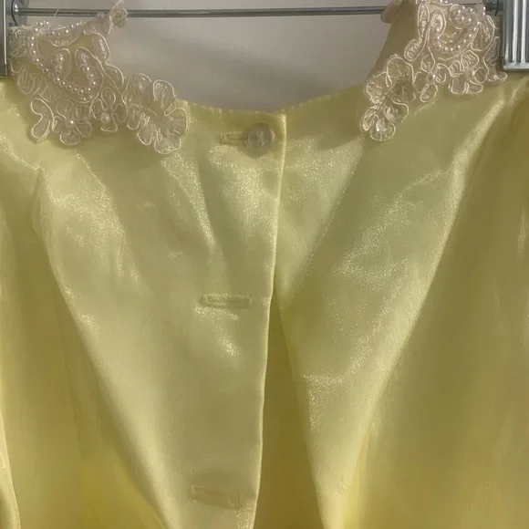 Vintage Kids Beaded Yellow and White Dress - Picture 11 of 12